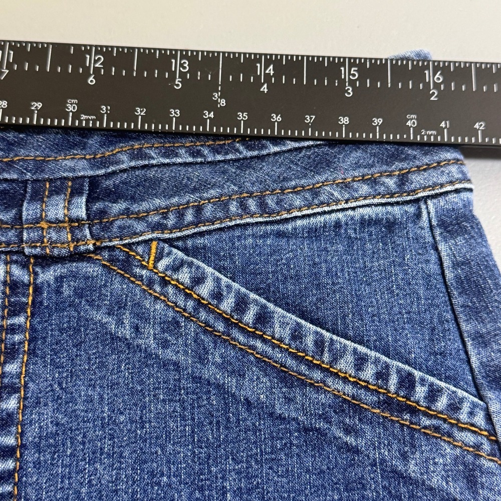 Coldwater Creek Womens Blue Denim Cargo Capri Jeans Size 8 Cropped Leg Tie - Picture 11 of 14